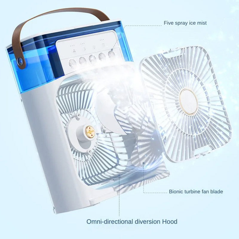 3-in-1 Cooling Fan – Five-Hole Spray Humidifier & Summer Air Cooler