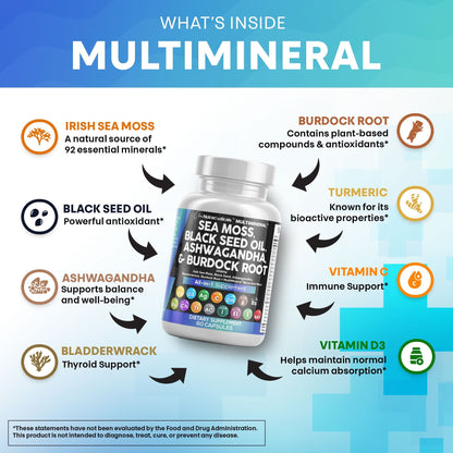Irish Sea Moss Capsules Complex with Turmeric Extract 95%
