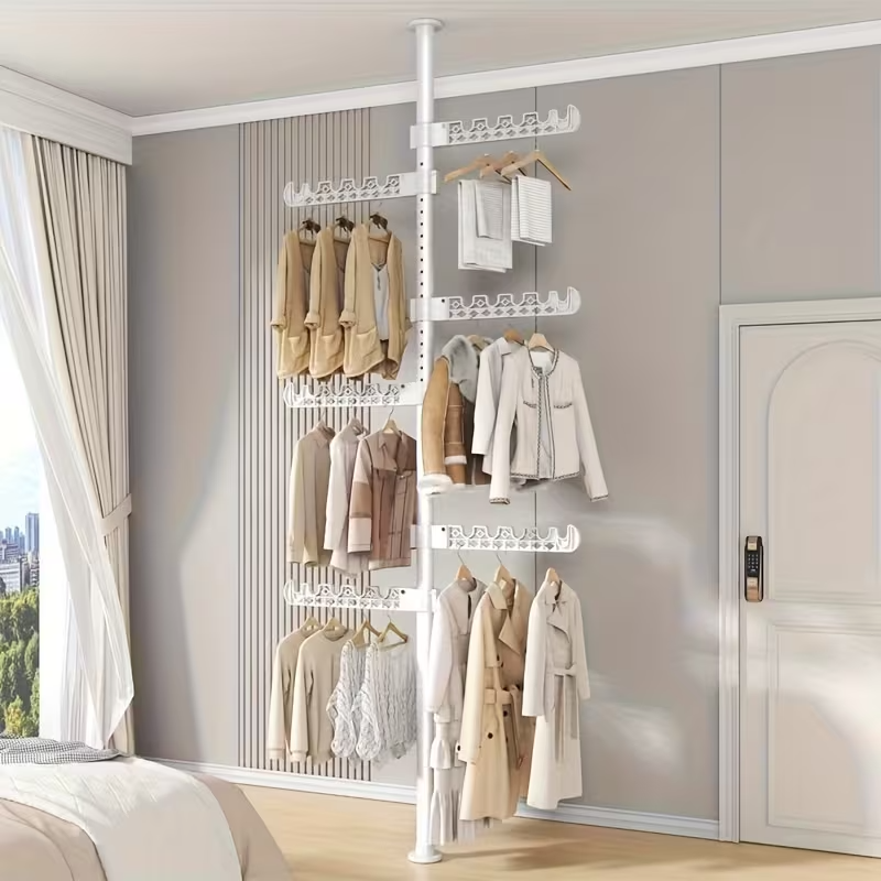 Extendable Clothes Rack Adjustable Freestanding Garment Rack