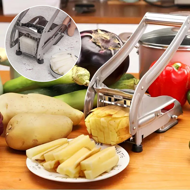Stainless Steel French Fry Cutter – Manual Potato & Vegetable Slicer