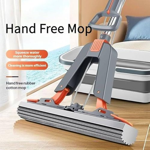 Sponge Head Mop – Self-Wringing Stainless Steel Cleaning Tool