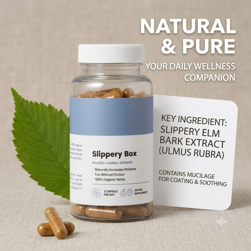 Slippery Elm Capsules Herbal Dietary Supplement for Women's Daily Wellness