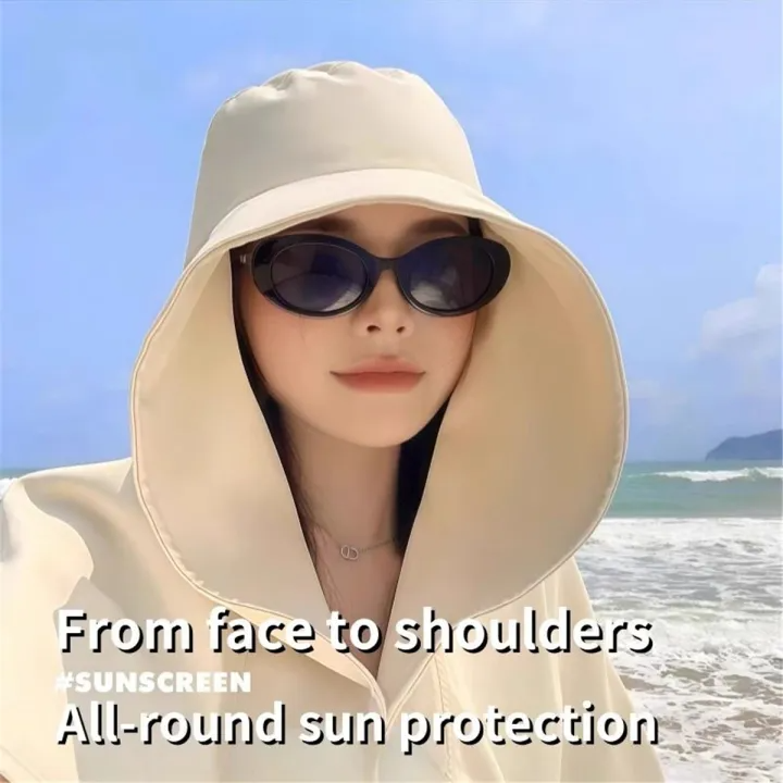 Long Shawl Cape Sun Hat – Full Coverage Outdoor Protection Hat
