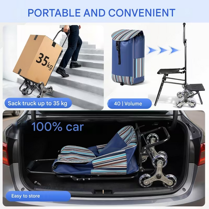 Heavy Duty Shopping Cart Trolley – Portable Hand Lift Transport Cart for Groceries & Luggage