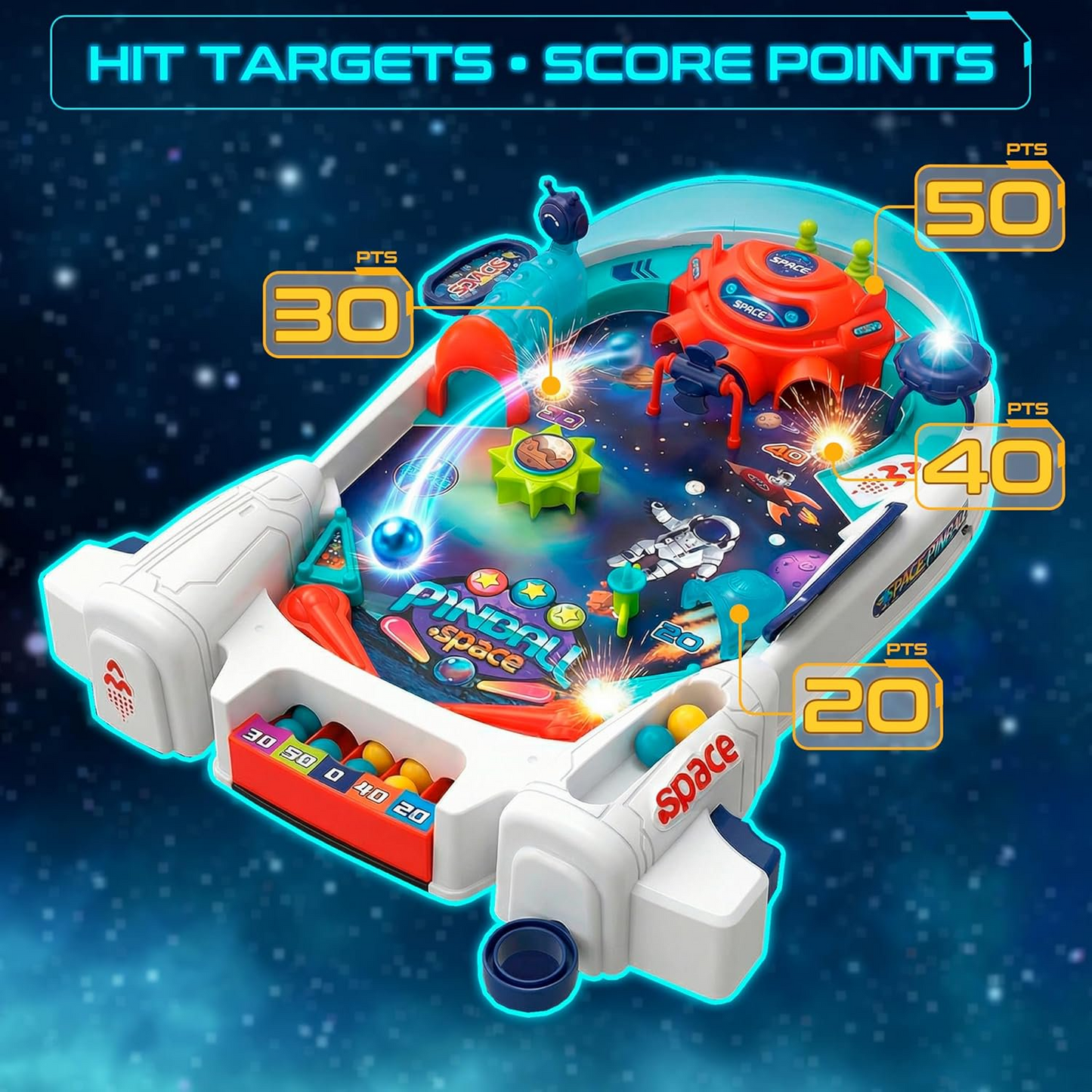 Kids Pinball Ball Launcher Interactive Stress Relief Game