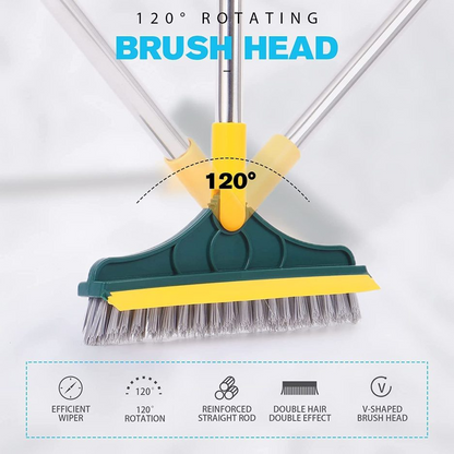 3 in 1 Long Handle Floor Scrub Brush – Multi-Purpose Spin Cleaning Tool