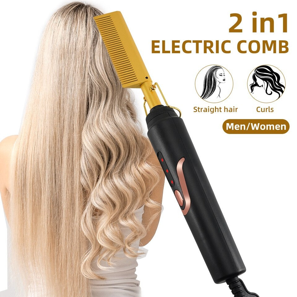 Heated Comb & Multi-Function Tool — All-in-One Hair Styler