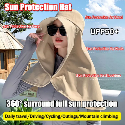 Long Shawl Cape Sun Hat – Full Coverage Outdoor Protection Hat