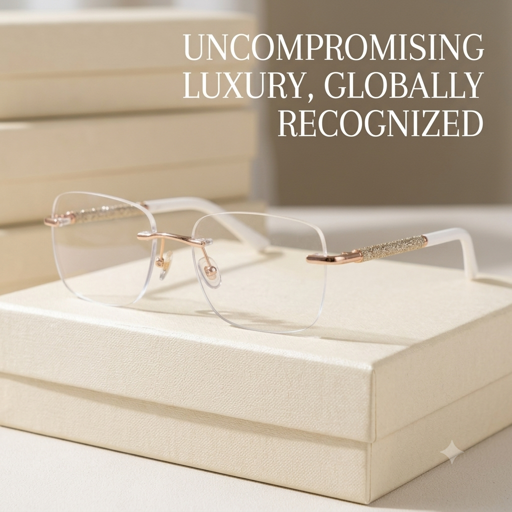 Luxury Frameless Photochromic Glasses – Anti-Blue Light UV Protection Eyewear for Men & Women