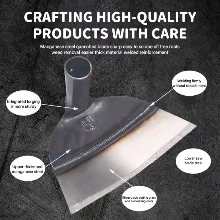 Industrial Grade Hollow Garden Hoe – Carbon Steel Blade with Wooden Handle