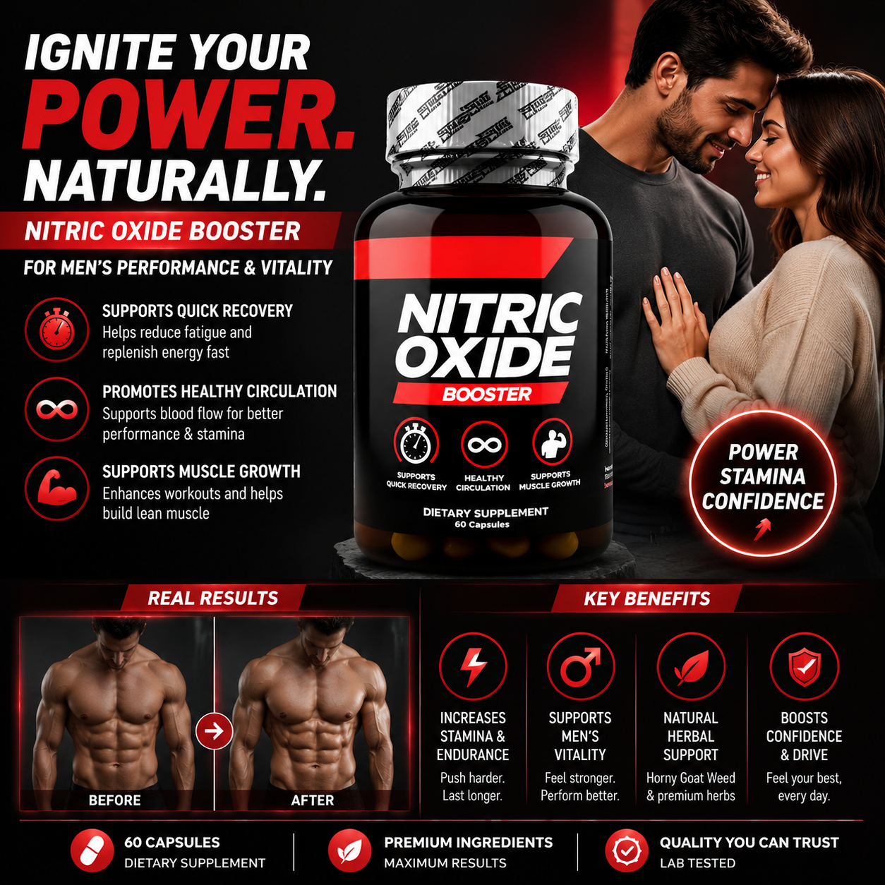 Horny Goat Weed Herbal Nitric Oxide Capsules for Men's