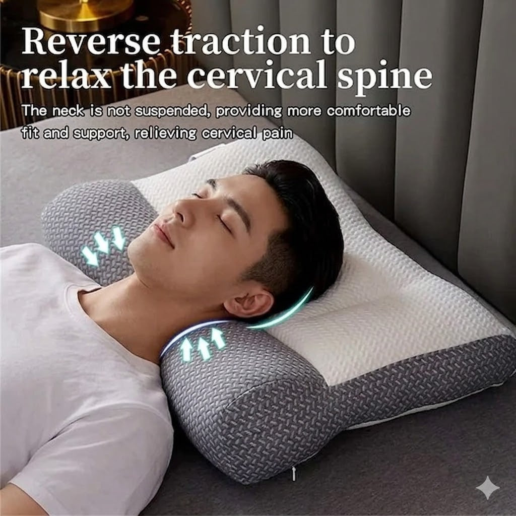 Ergonomic Cervical Neck Support Pillow – Memory Foam Orthopedic Comfort