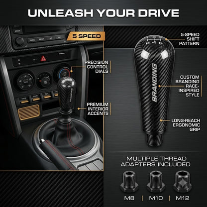 Carbon Fiber Gear Shift Knob – Universal Manual & Automatic Car Shifter