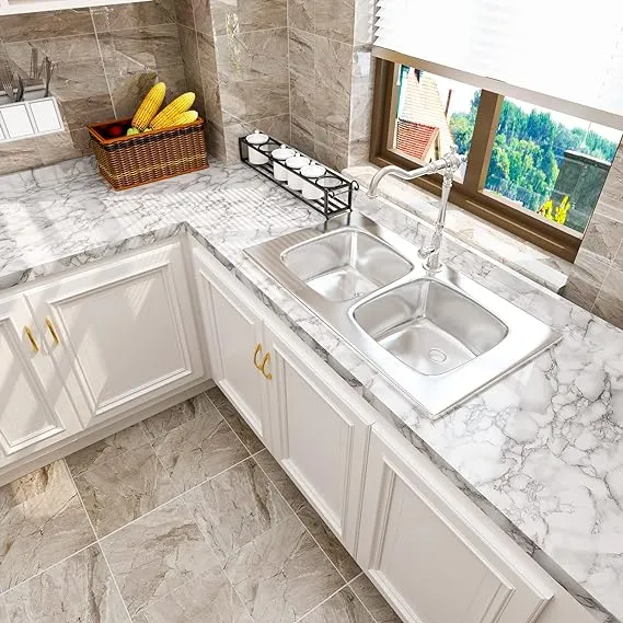 High Gloss Marble Contact Paper Peel & Stick Wallpaper