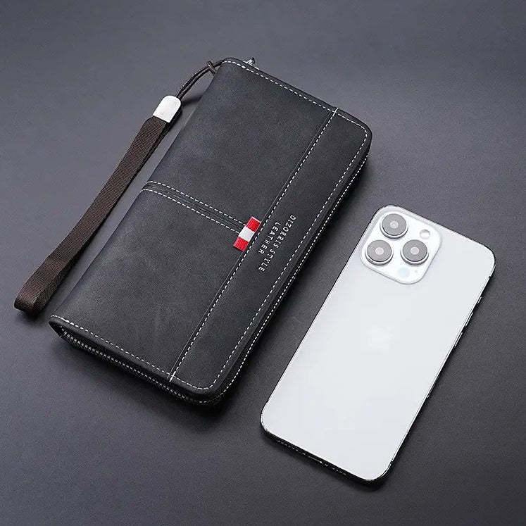Large Capacity Zippered Mobile Phone Bag & Wallet – Compact, Secure & Stylish