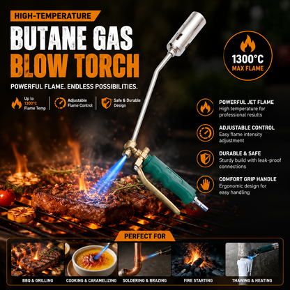 High-Temperature Butane Gas Household Blow Torch for BBQ, Cooking