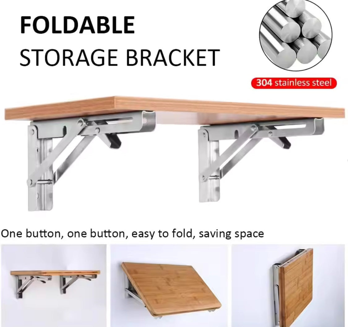 Smart Folding Shelf Bracket — Strong Wall Support