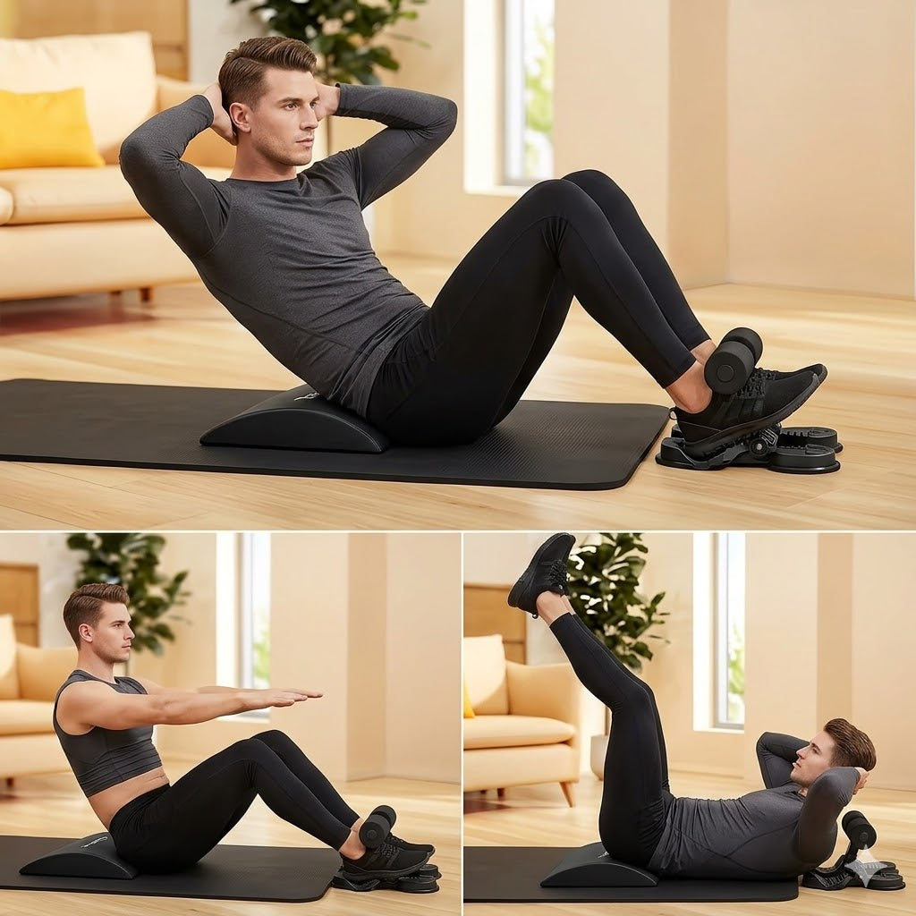 Foldable Sit Up Assist Device – Double Suction Cup Home Fitness Equipment