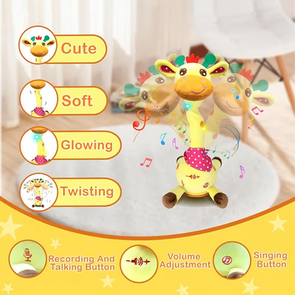 Cute Electronic Dancing Giraffe Plush Toy – Musical Swinging Stuffed Animal with Adjustable Volume
