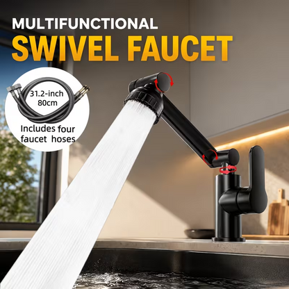 Deck-Mounted Bathroom Faucet Wash Basin Tap with Ceramic Valve Core
