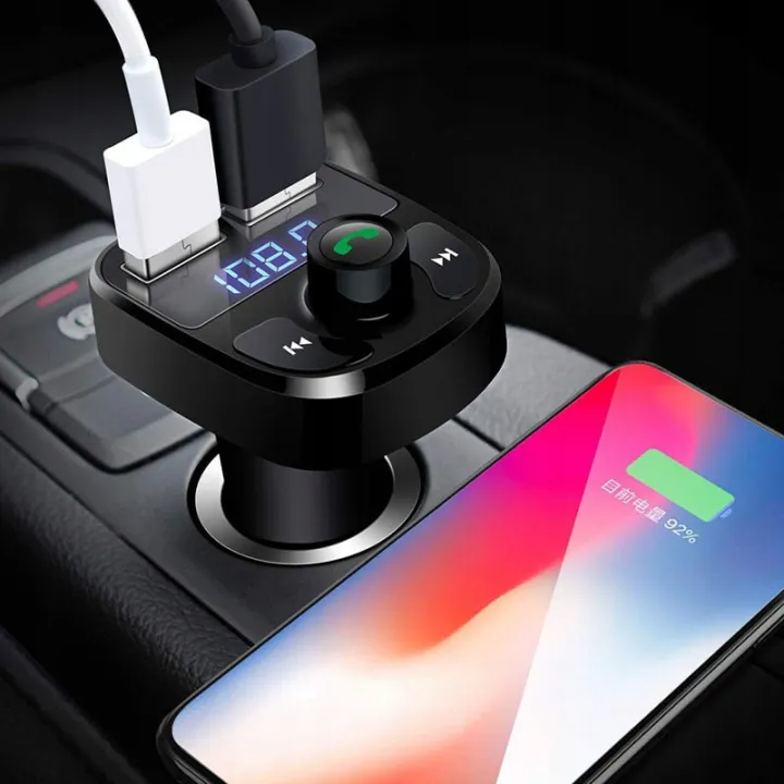Car Bluetooth FM Transmitter – Hands-Free MP3 Player & Dual USB Fast Charger
