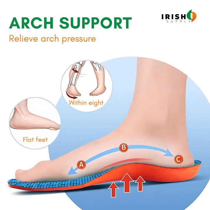 Sports Insoles for Men & Women – Shock Absorption, Breathable & Deodorising Comfort