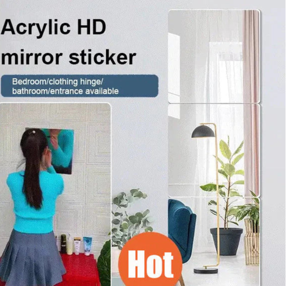 Acrylic Mirror Sticker – Flexible, Safe & Stylish Reflections Anywhere