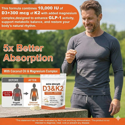 D3K2 Softgels – Bone Strength & Immune Support with Coconut Oil