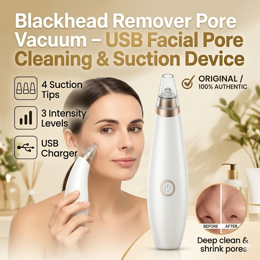 Blackhead Remover Pore Vacuum – USB Facial Pore Cleaning & Suction Device