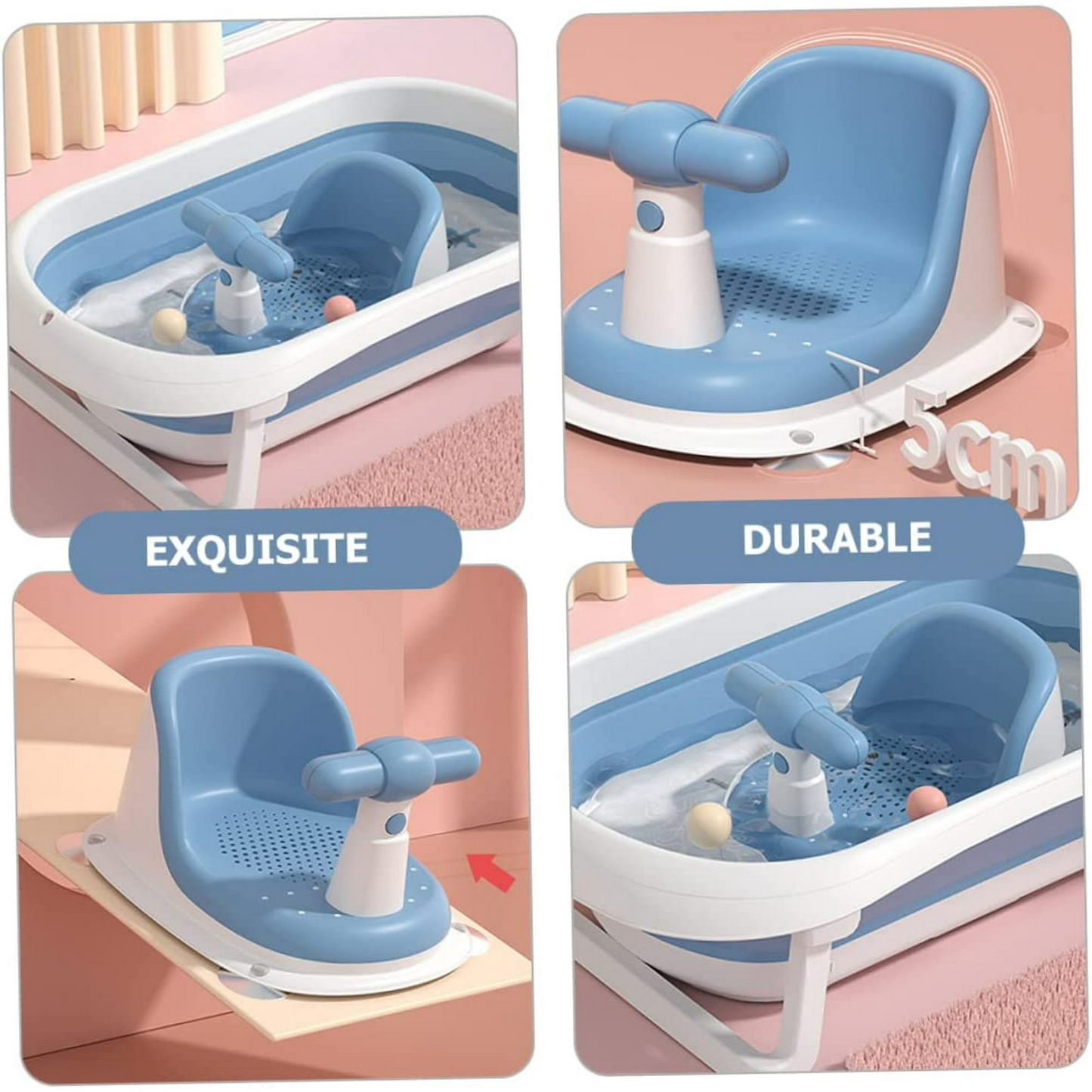 Baby Bath Support Seat – Non-Slip Newborn Bathtub Stool