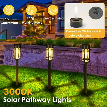 Solar Lawn Lights – Warm White Outdoor Garden & Pathway Lighting