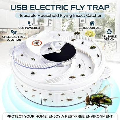 USB Electric Fly Trap – Reusable Household Flying Insect Catcher for Indoor Use
