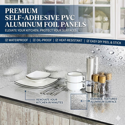 Self Adhesive Aluminum Foil Wall Panels – Waterproof Kitchen Backsplash Stickers