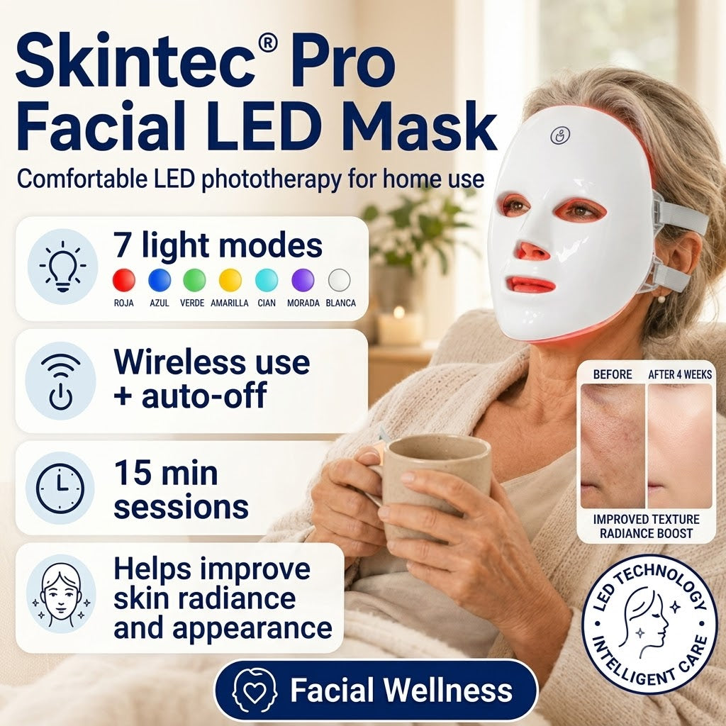Wireless 7 Color LED Light Therapy Facial Device – Handheld Skin Care & Beauty Tool