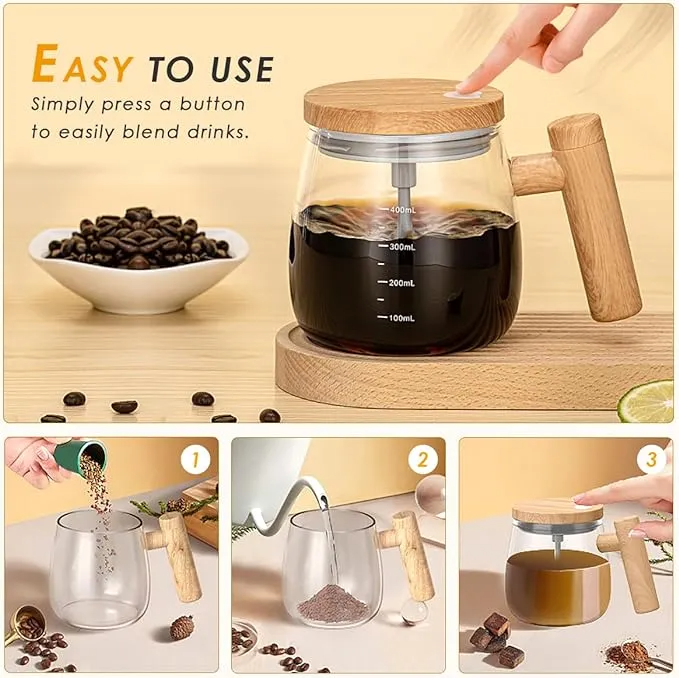 Electric Self-Stirring Mug – Rechargeable Type-C Protein & Coffee Mixing Cup