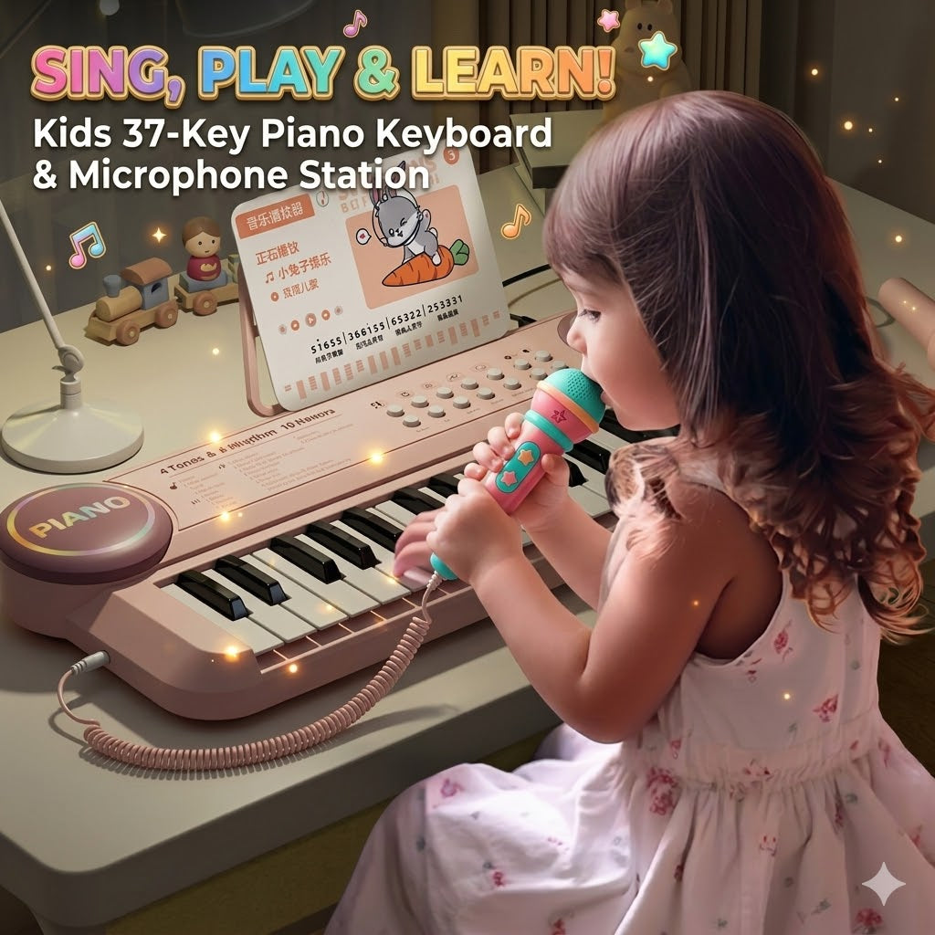 Kids Piano Keyboard – Fun Learning Musical Toy with Microphone