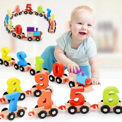 Wooden Digital Colourful Number Train – Educational Toy