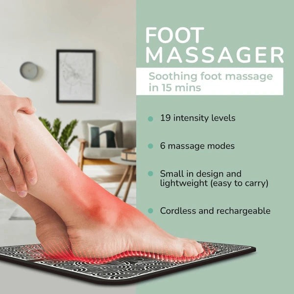 EMS Foot Massager | 8 Modes for Muscle Relaxation & Circulation