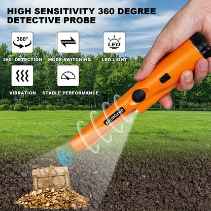 360° Handheld Metal Detector – High Sensitivity Gold & Coin Finder