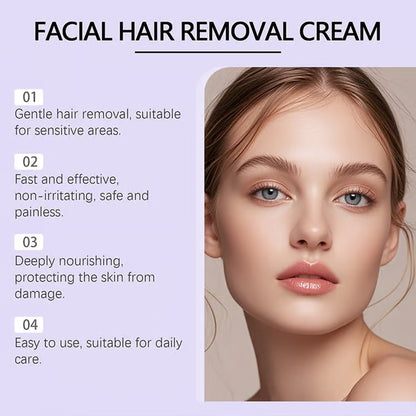 Facial Hair Removal Cream Gentle, Fast & Pain-Free Smoothness