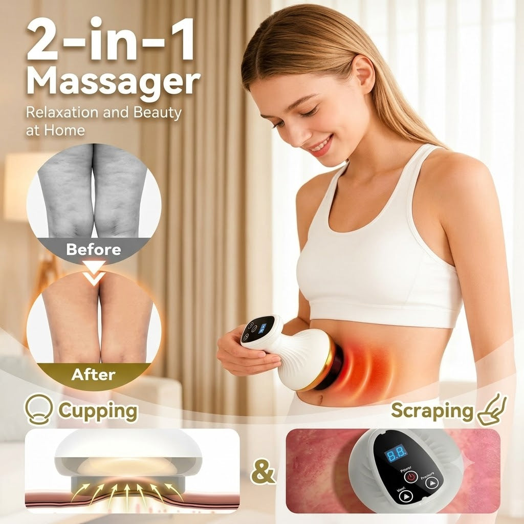 Electric Gua Sha Massage Tool – Negative Pressure Vacuum Massager for Back & Neck Relaxation
