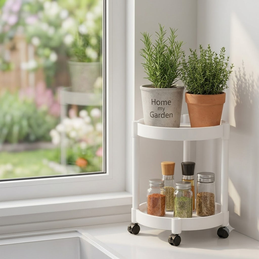 Nordic Style Multi Layer Plant Stand with Wheels – Modern Indoor & Outdoor Flower Display Shelf