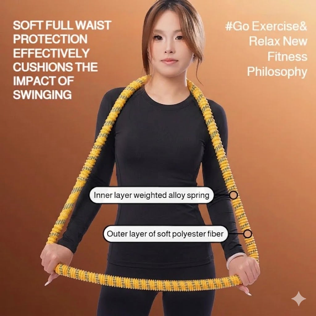 Portable Waist Slimming Fitness Hoop – Foldable Silent Fat Burning Trainer