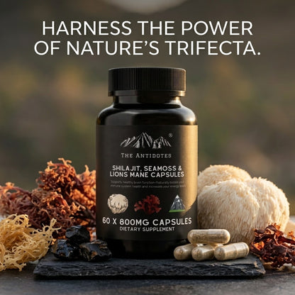 Premium Himalayan Shilajit Capsules with Sea Moss & Lion's Mane