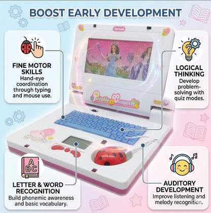 Mini Learning Toy Laptop – Fun Early Education with Lights & Music