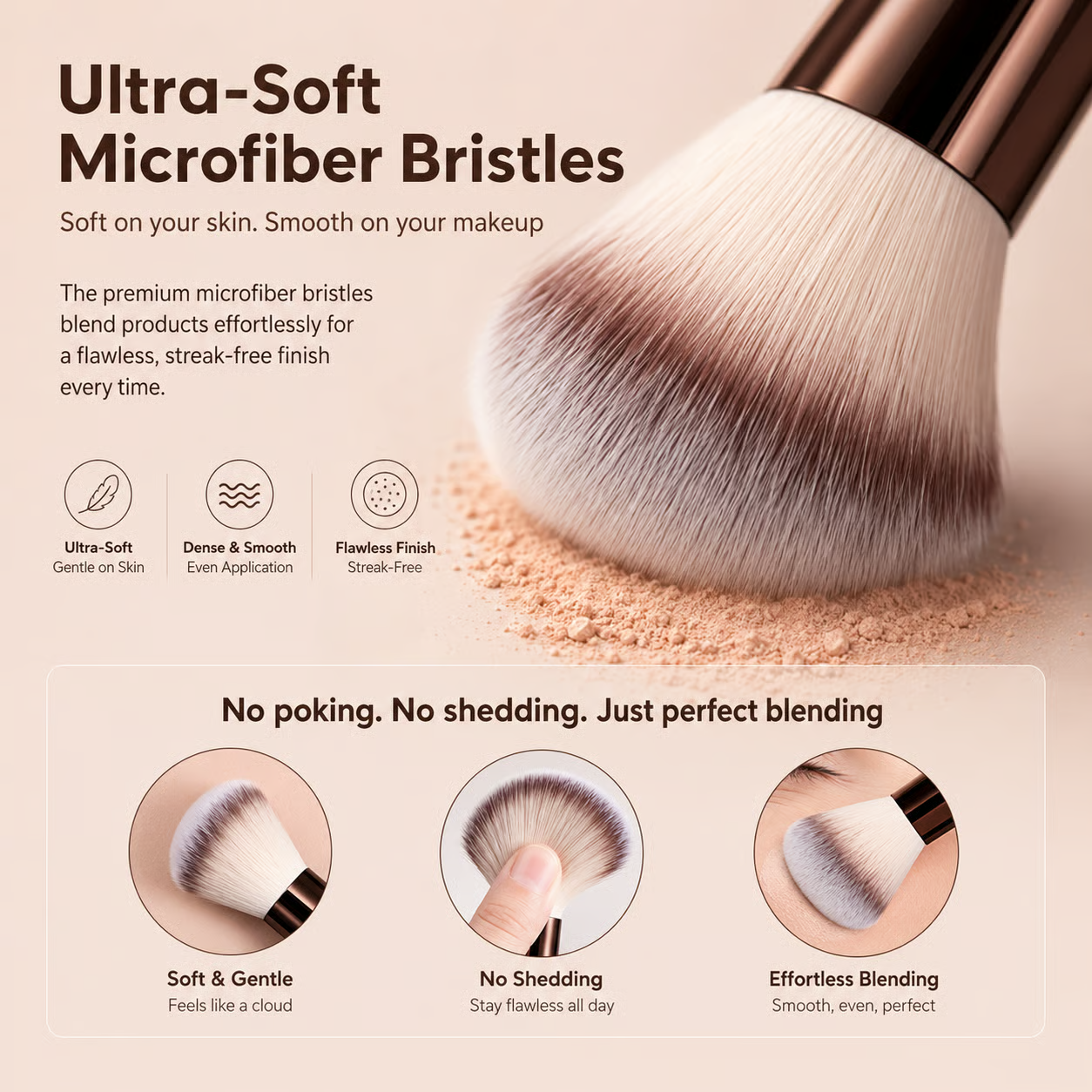 10 Piece Professional Makeup Set – Foundation, Blush, Loose Powder & Makeup Brushes