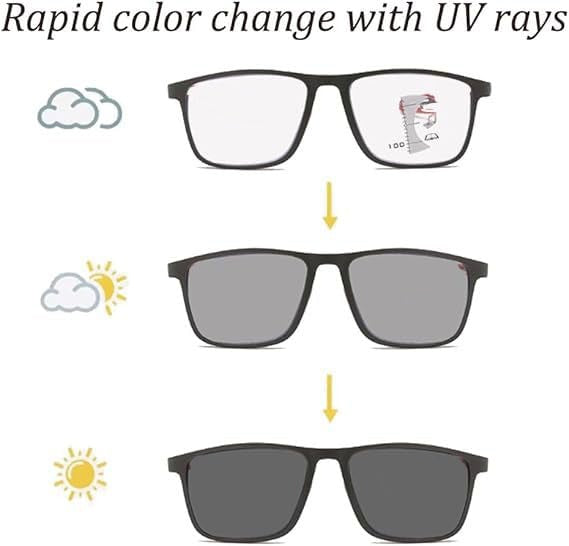 Vision Aid Color-Changing Anti-Blue Light Presbyopia Glasses
