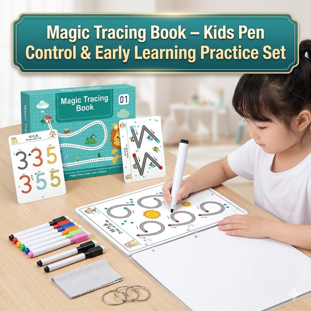 Magic Tracing Book – Kids Pen Control & Early Learning Practice Set