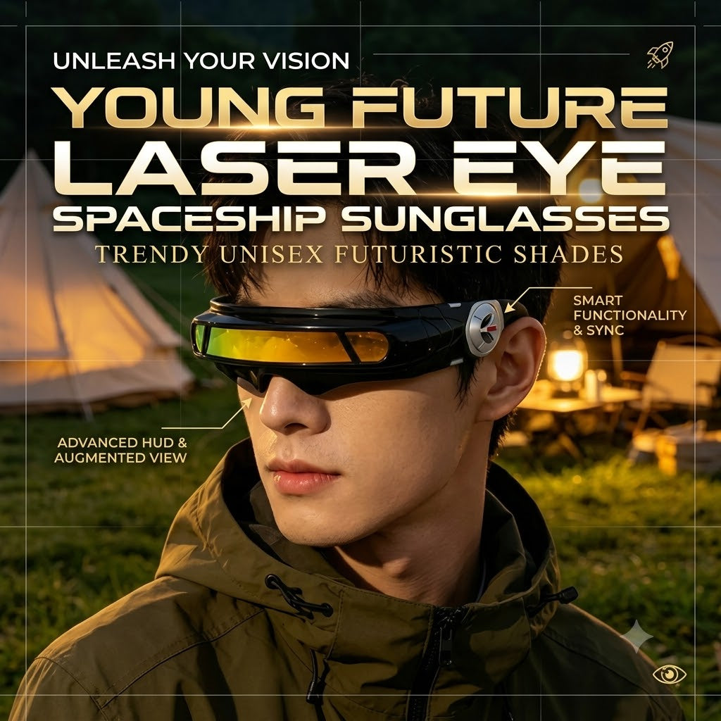 Young Future Laser Eye Spaceship Sunglasses – Trendy Unisex Futuristic Shades