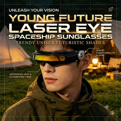 Young Future Laser Eye Spaceship Sunglasses – Trendy Unisex Futuristic Shades
